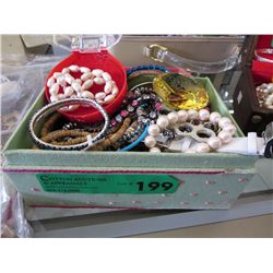Box of costume/rhinestone jewelry