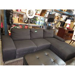 Contemporary black upholstered sectional sofa