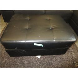 Black leather ottoman 35" x 26" x 18"