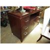 Image 2 : Dining table, bureau & six white leather chairs