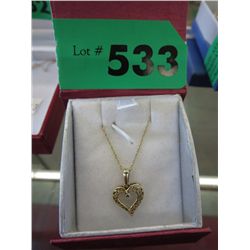 10k Gold heart pendant and chain