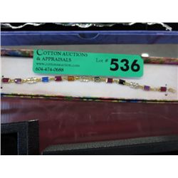 Multi-stone bracelet, stamped "333"