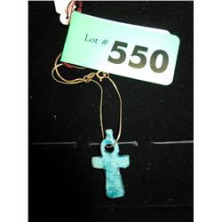 10K Y Gold bracelet & Ankh stone charm