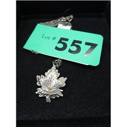 Sterling Silver Maple Leaf charm and chain