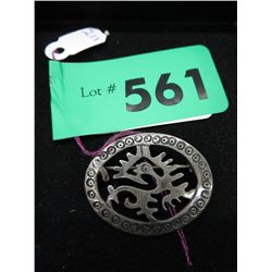 Sterling brooch made in Mexico 1" x 1.5"