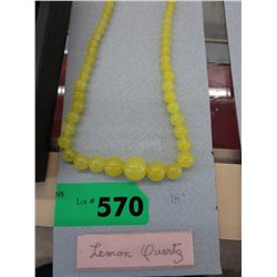 18" Graduated bead necklace - Lemon Quartz