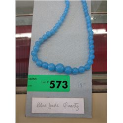 18" Graduated bead necklace - Jade Blue Quartz