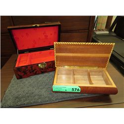 2 Wood jewelry boxes