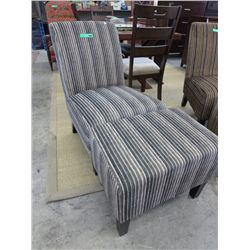 Corduroy upholstered chair and footstool -NEW