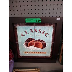 Tiled wall plaque 14" x 14"
