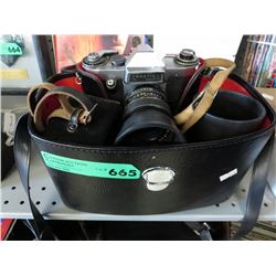 Praktica 35 mm camera in leather case & bag
