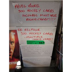 Four boxes of hockey cards