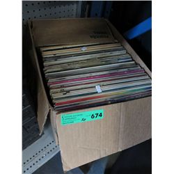 Box of 50 vintage LP records