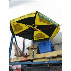 Caribou Brewing patio umbrella - yellow and green