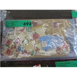 Bag of old postage stamps