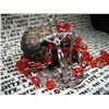 Image 4 : POPE JOHN PAUL II RUBY RED FACETED BEADS ROSARY VINTAGE