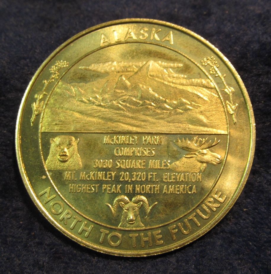 51. Mount McKinley National Park Souvenir Medallion. Alaska.