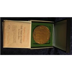702. 1973 Franklin Mint Annual Calendar/Art-Medal. Bronze. 77mm in diameter. 7mm thick. Weighs 8.69 