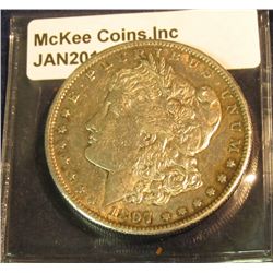 749. 1897 S Morgan Silver Dollar. VF-EF.
