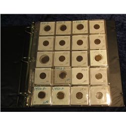 1504. Notebook containing (96) Lincoln Cent in 2" x 2" holders and plastic pages. Dates 1932-82.