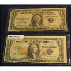 1529. Series 1935 D & G $1 Silver Certificates. G-VG.
