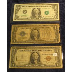 1532. Series 2003 $1 F.R.N. Star Replacement Note AU; Series 1928A "Funny back" $1 Silver Certificat