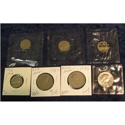 1534. 1986 & 87 Mexico $500 Peso Coins; 1958 P Nickel; (3) Littleton Coin Co. wrapped Buffalo Nickel