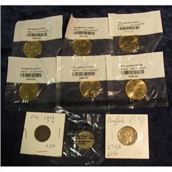 1535. 1907 Indian Cent F-12; 1935 D G-4 & 36 S Buffalo Nickel VG+; 2000 D, 2001 D, 2002 D, 2004 D, 2