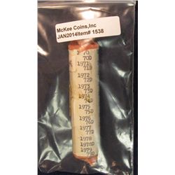 1538. 1970-94 P & D Complete Set of Lincoln Cents in a roll.