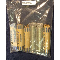 1547. Westward Journey BU Rolls of Jefferson Nickels. Over $13 face value. (one is a partial roll)