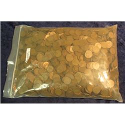1549. (3,048) Unsorted U.S. Wheat Cents in a plastic bag.