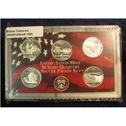 1555. 2005 S Silver Proof Statehood Quarter Set. Original as issued.