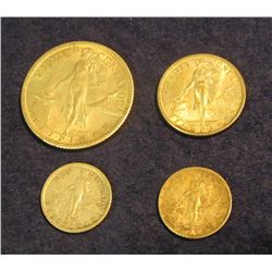 1561. Philippines Islands Silver: 1937 D & 44 D Ten Cents; 1944 D 20 Cent; & 1944 S Fifty Centavos E