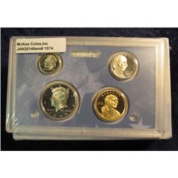 1574. 2009 S U.S. Proof Set. Original as issued. Includes 4-pc. Cent Set, 5-pc. Quarter Set, Native 