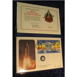 1590. Official First Day of Issue Space Shuttle Gold Piece in original First Day of Issue Postmarked