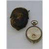 Image 1 : A VOLTMETER, c.1920, shaped as a pocket watch in nickel, leather purse, diameter 5cm  30-50...