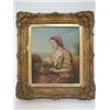 Image 1 : VICTORIAN PROVINCIAL SCHOOL, half length portrait of a young female fruit gatherer wearing a red...