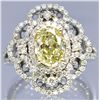 Image 1 : Nat Fancy Yellow Diamond w/ Diamond Elegant Ring