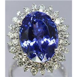 Nat Tanzanite w/ Diamond Cocktail Ring