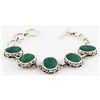 Image 1 : 148.5ctw Custom Made Silver Bracelet w/ Emerald