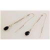 Image 1 : Sterling Silver Drop Dangle 9.05ctw Sapphire Earring