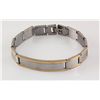 Image 1 : Men's Stainless Electroplated Bracelet 8 3/4" with Gold