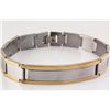 Image 2 : Men's Stainless Electroplated Bracelet 8 3/4" with Gold