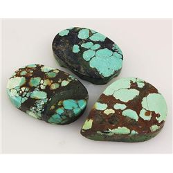 Natural Turquoise 171.08ctw Loose Gemstone Lot of 3