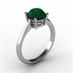 Emerald 1.70 ctw Ring 14kt White Gold