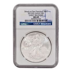 2013 (S) Silver American Eagle MS-69 NGC (Early Release