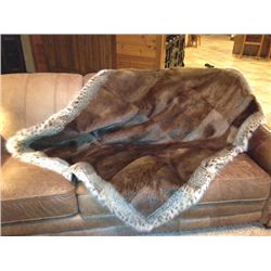 Beaver Fur Blanket With Bobcat Trim