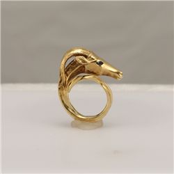 14K Gold Gazelle Motif Ring