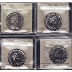Lot of Four ICCS Graded Nickel Dollars