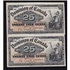 Image 1 : 1900 Dominion of Canada Twenty Five Cent Uncut Pair